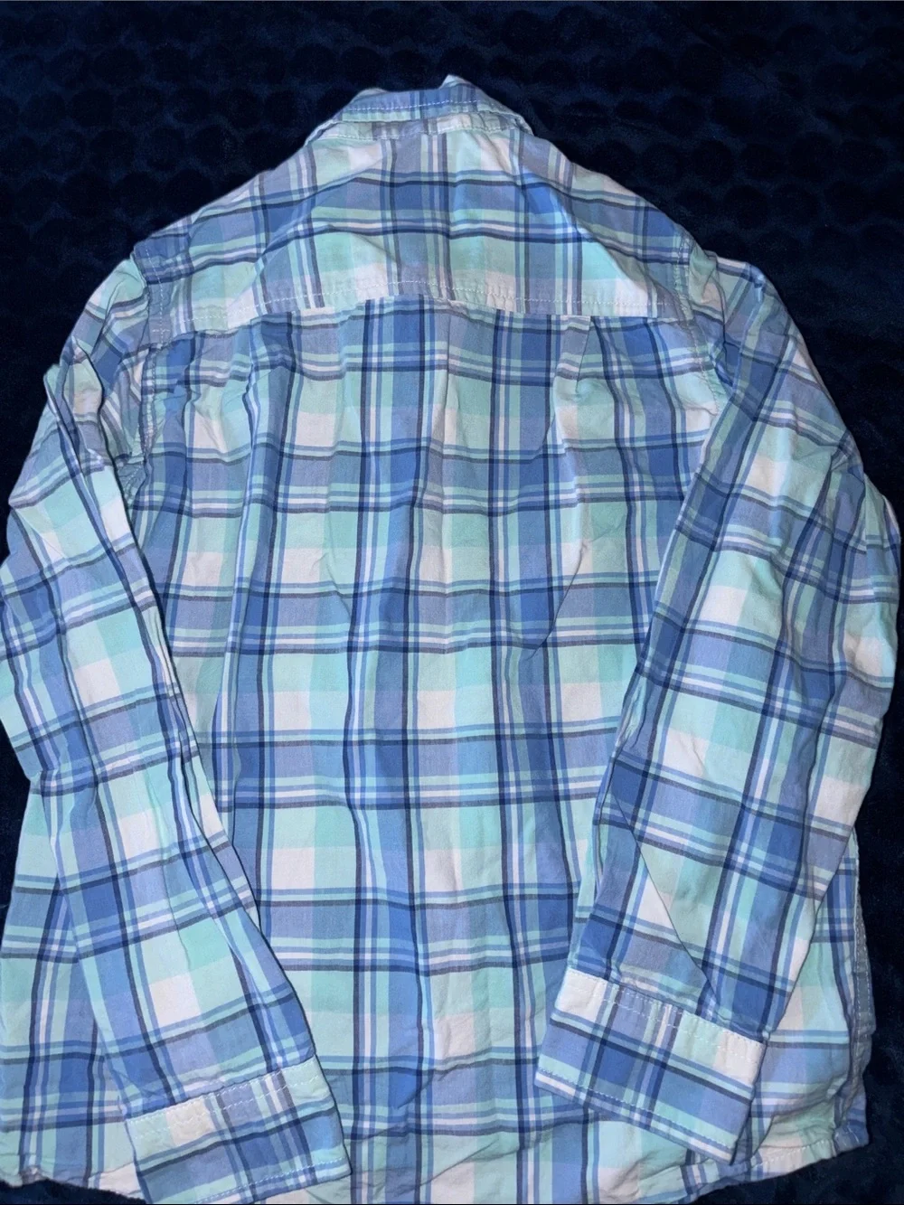The Children's Place Light Blue and White Plaid Button-Down Shirt